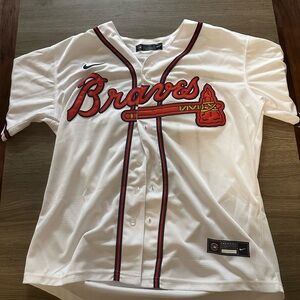 Ronald Acuna Jr. Braves Jersey Size Large - White/Home